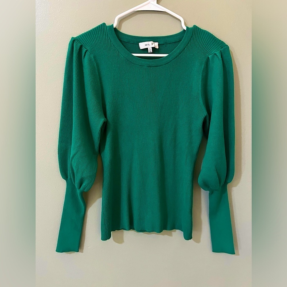 Milly Green Crew Neck Sweater